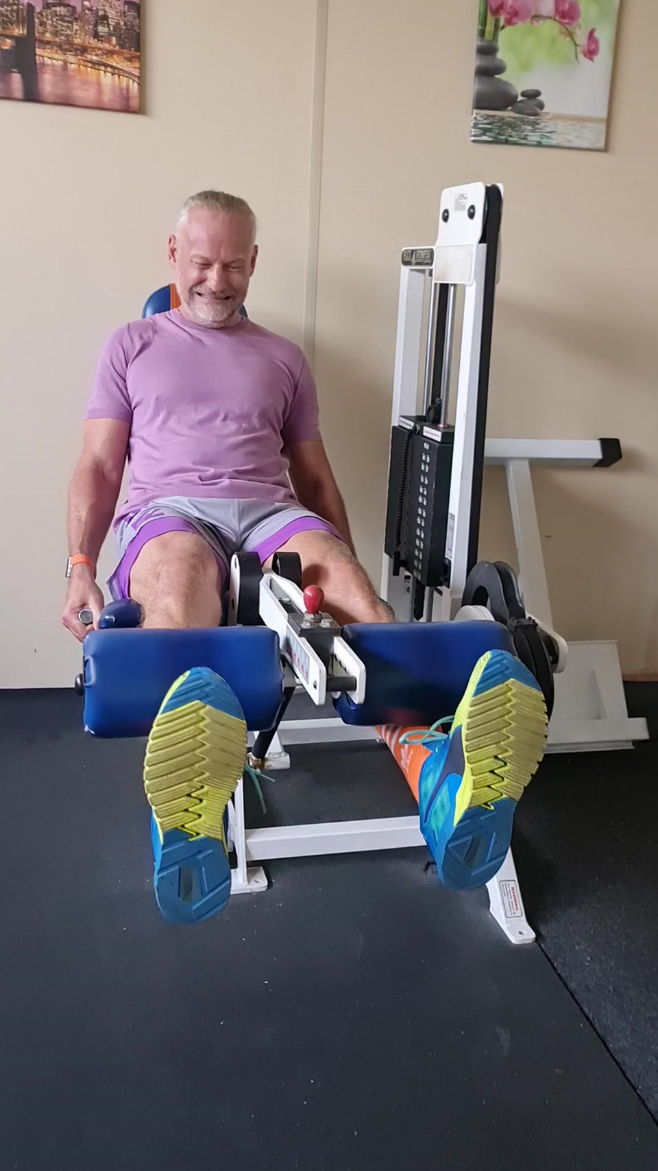 Vasily doing a strength workout in the gym